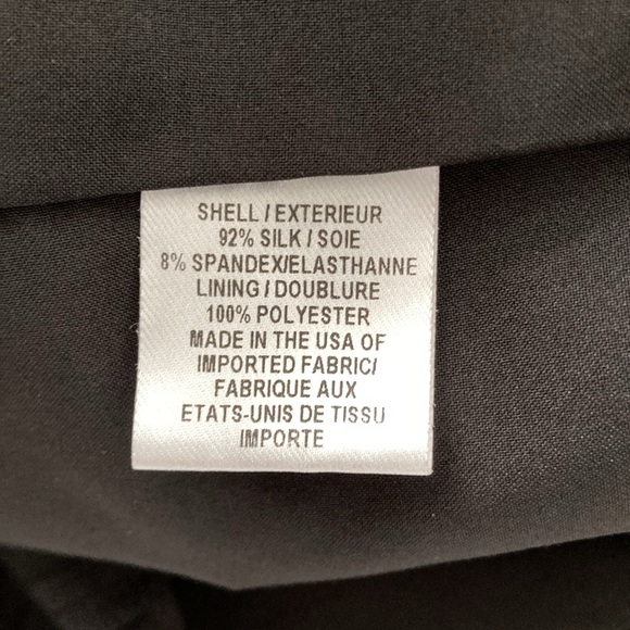 Milly, Black Stretch Silk Crepe Mini Dress, Tulip Butterfly Sleeve, Size 6 - Picture 8 of 10